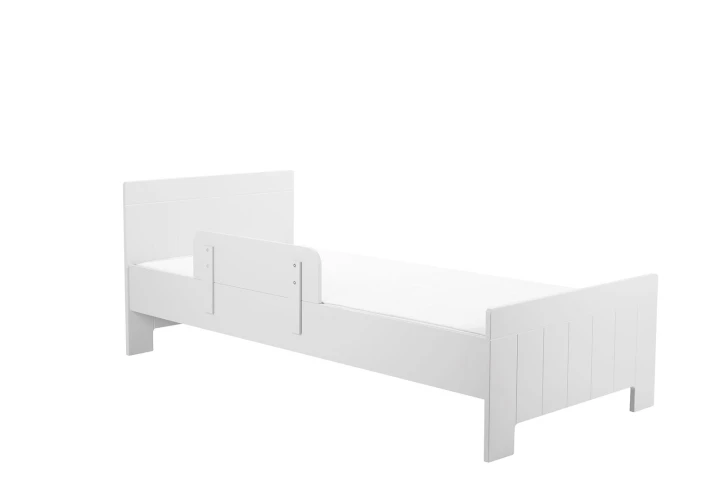 Łóżko Calmo białe 90×200 z barierką zabezpieczającą