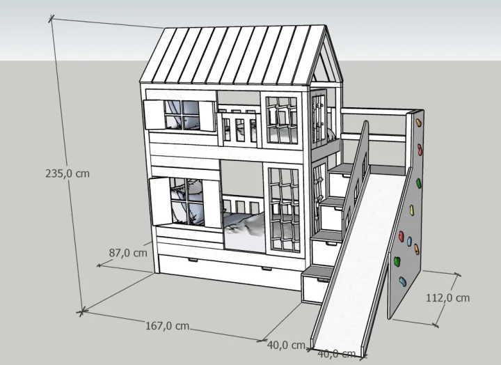 Wymiary łóżka piętrowego 80x160 cm