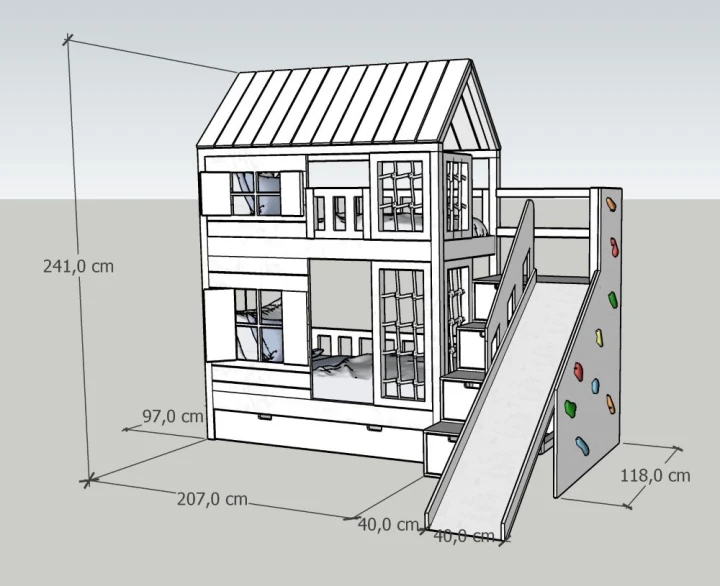 Wymiary łóżka piętrowego 90x200 cm