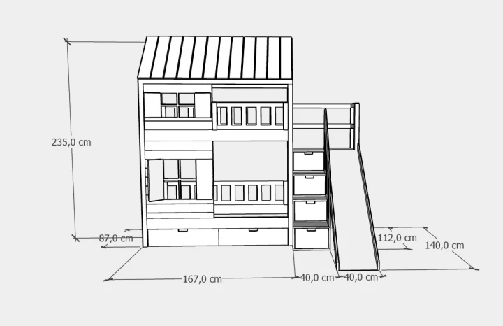 Łóżko piętrowe 80x160 wymiary