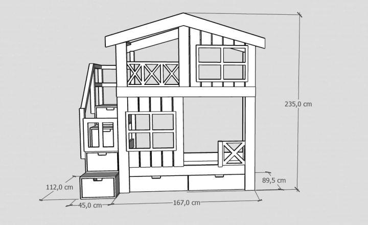 Wymiary łóżka piętrowego 80x160