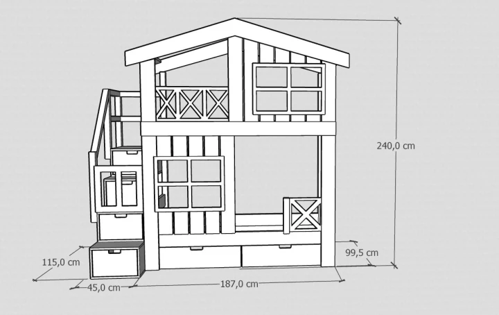Wymiary łóżka piętrowego 90x180