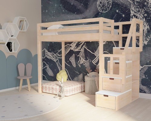 antresola łóżko młodzieżowe ze schodkami i szufladami, darmowa dostawa