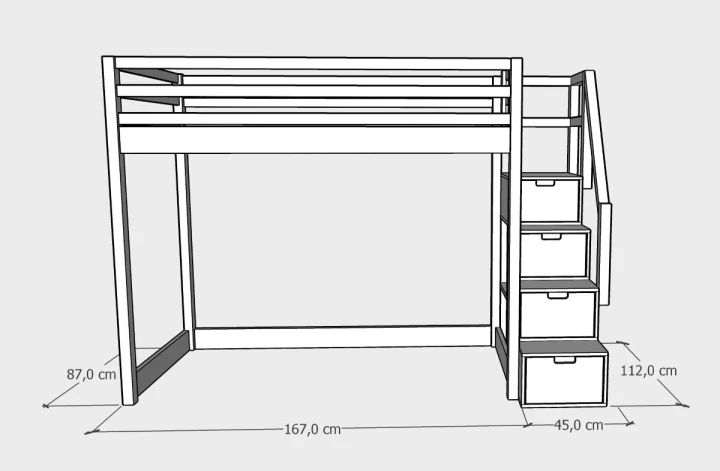 antresola łóżko młodzieżowe 80x160