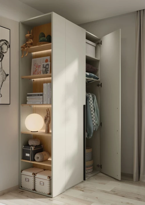 Nowoczesna szafa dwudrzwiowa WOOW w pokoju młodzieżowym dziewczyny