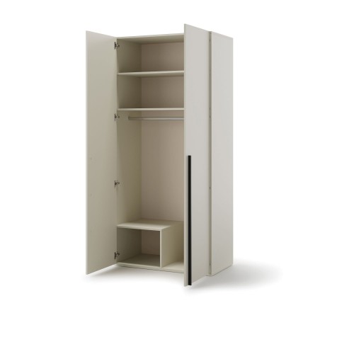 Szafa dwudrzwiowa WOOW 101×55 cm w kolorze szampańskim – widok z otwartymi drzwiami