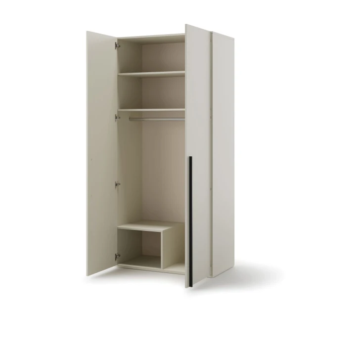 Szafa dwudrzwiowa WOOW 101×55 cm w kolorze szampańskim – widok z otwartymi drzwiami