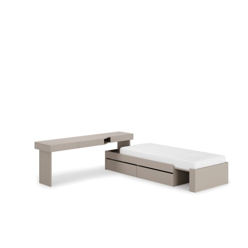 Łóżko z biurkiem WOOW lewe – zestaw 2 w 1 do małego pokoju młodzieżowego