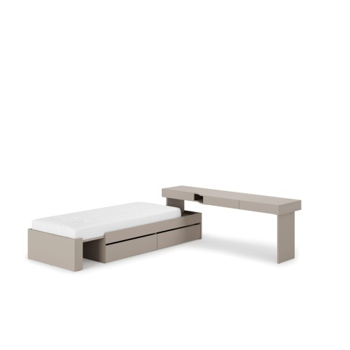 Łóżko z biurkiem WOOW prawe – zestaw do małego pokoju młodzieżowego