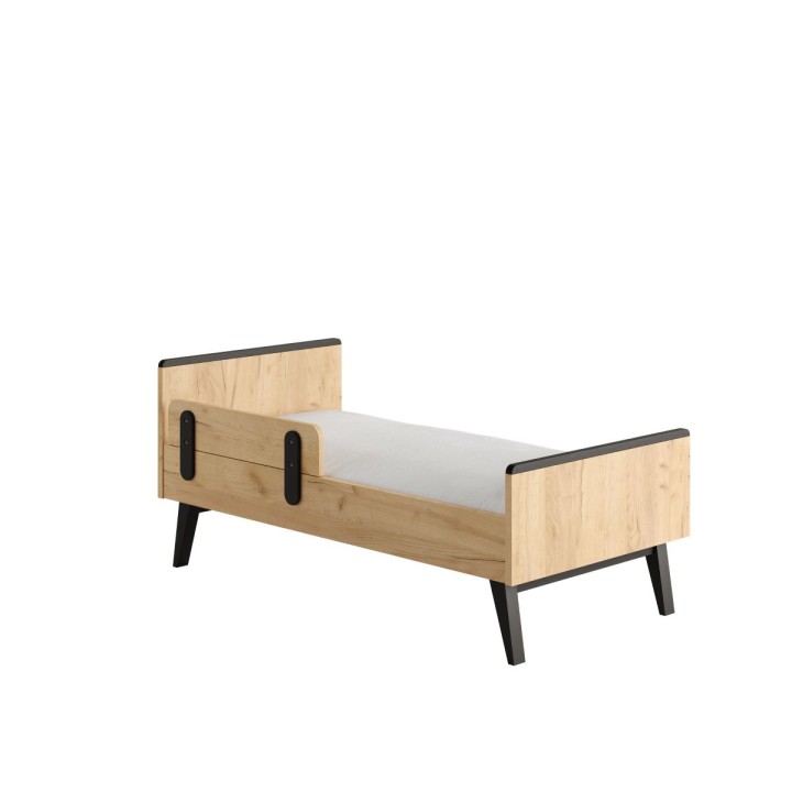 Łóżeczko Retro 140x70 przekształcone w tapczanik dla dziecka, barierka ochronna