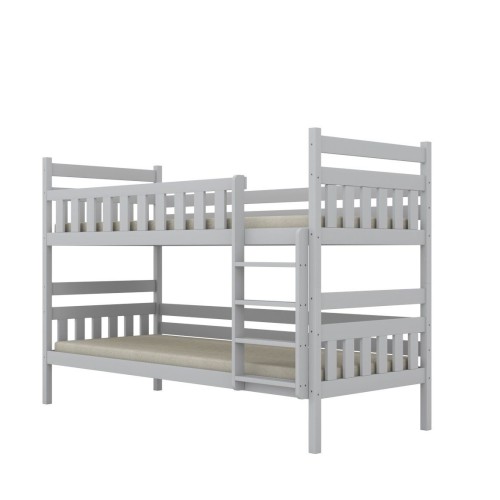 łóżko piętrowe Lumo z drabinką – solidne łóżko z drewna sosnowego