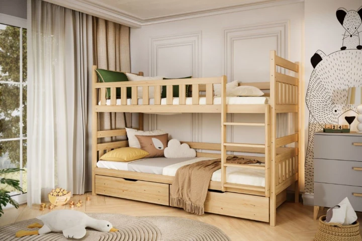 łóżko piętrowe z szufladami Lumo - aranżacja pokoju dziecka