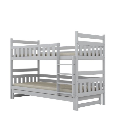 łóżko piętrowe Lumo z wysuwanym trzecim spaniem