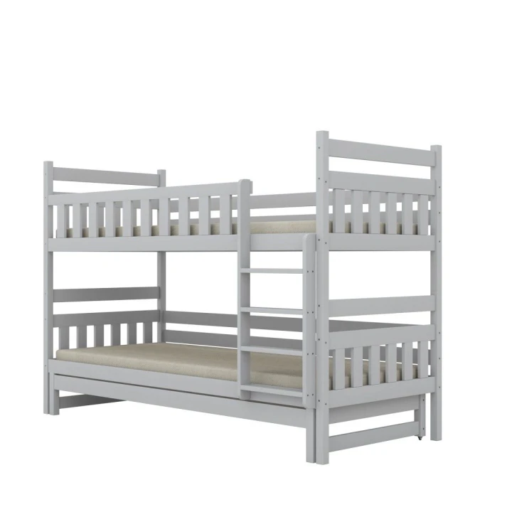 łóżko piętrowe Lumo z wysuwanym trzecim spaniem