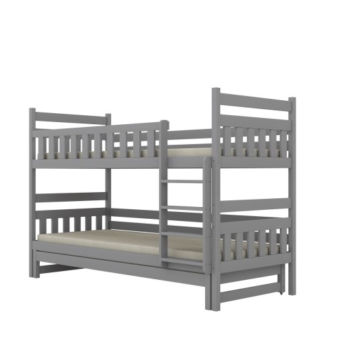 drewniane łóżko piętrowe Lumo dla rodzeństwa