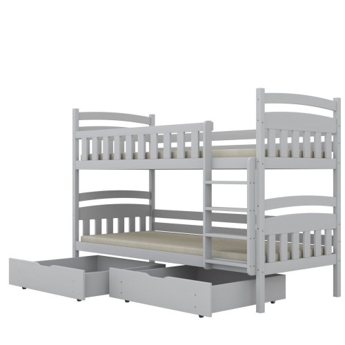 bezpieczne łóżko piętrowe MILO z drabinką i barierkami