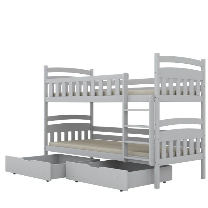 bezpieczne łóżko piętrowe MILO z drabinką i barierkami