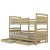 łóżko piętrowe z dodatkowym spaniem i szufladami Milo w kolorze naturalnym