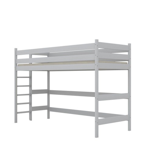 łóżko na antresoli Nubo w kolorze białym do małego pokoju dziecięcego