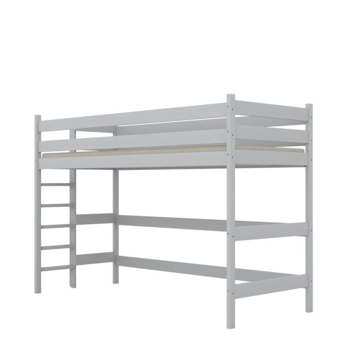 łóżko na antresoli Nubo w kolorze białym do małego pokoju dziecięcego