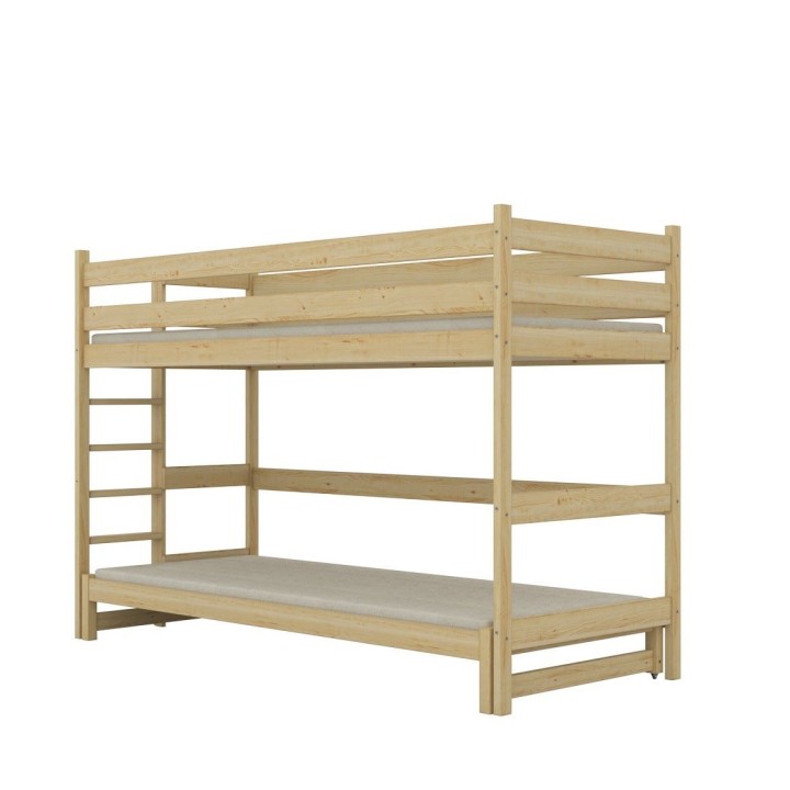 drewniane łóżko młodzieżowe Nubo z niezależnym dodatkowym spaniem