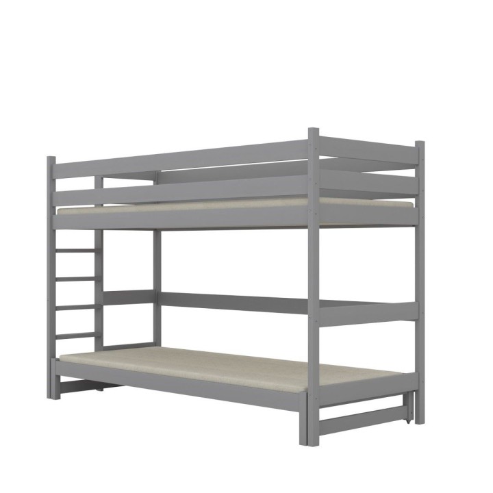 łóżko na antresoli z dodatkowym spaniem Nubo w kolorze szarym