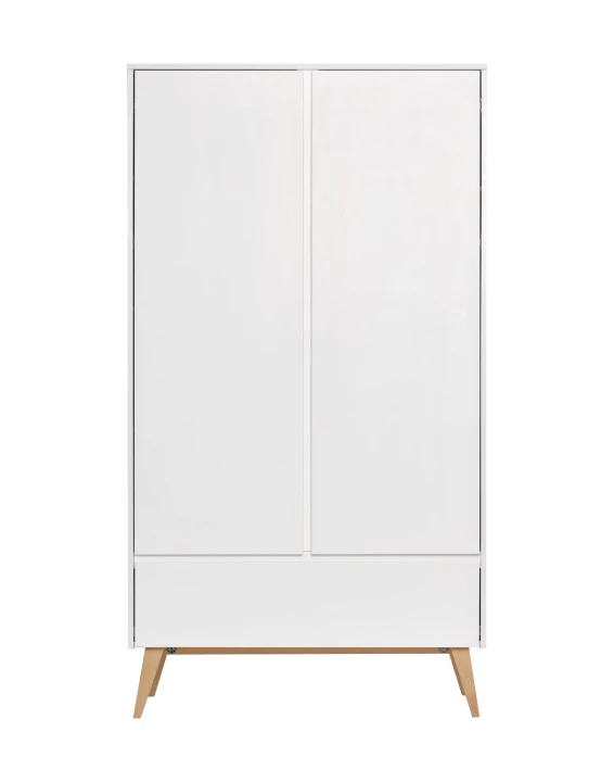 szafa Swing biały na bukowych nogach, styl skandynawski