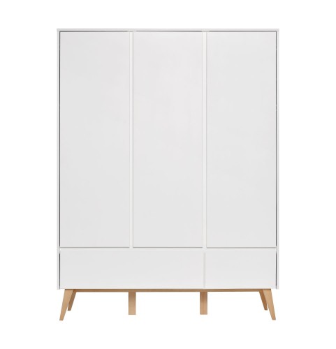 szafa młodzieżowa Swing w kolorze białym, bukowe nogi