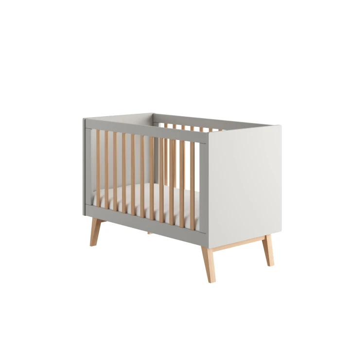 łóżeczko 120x60 Swing szary w stylu skandynawskim