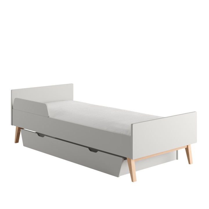 łóżko młodzieżowe 90x200 Swing z opcjonalną szufladą i barierką