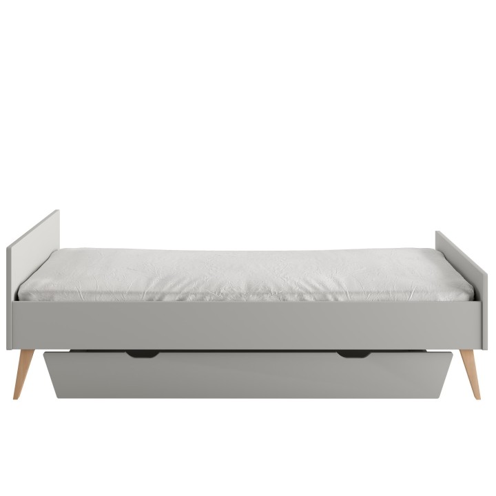 szare łóżko 120x200 Swing szary z szufladą na pościel