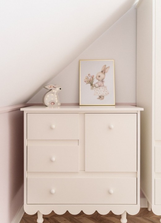 komoda dla dziewczynki Babushka biała, aranżacja pokoju dziecka