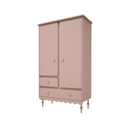 różowa szafa dziecięca Babushka z szufladami