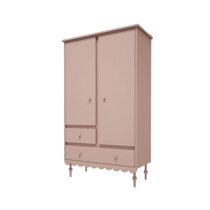 różowa szafa dziecięca Babushka z szufladami