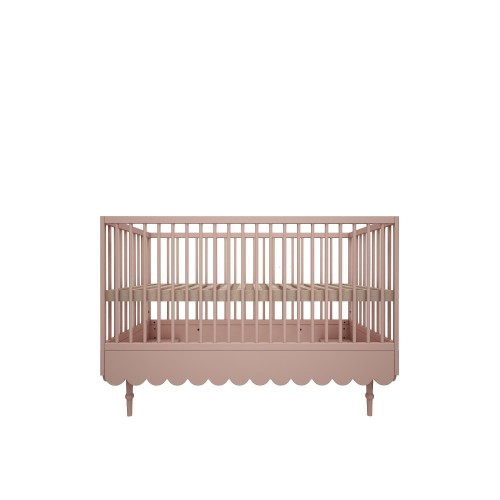 łóżeczko-tapczanik Babushka róż naturalny, regulacja wysokości materaca