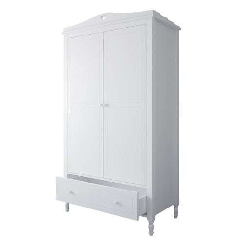 Biała szafa klasyczna z szufladą Bella