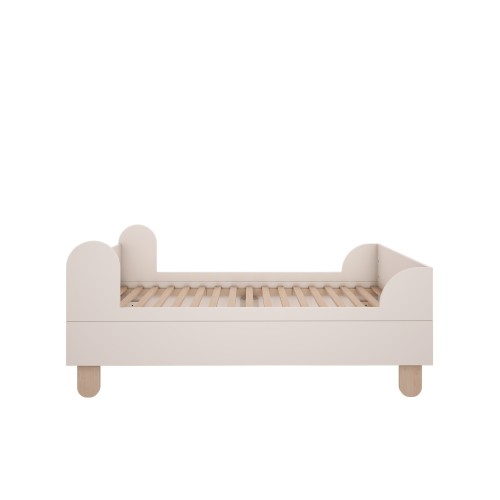 Łóżko skandynawskie biel i buk Basic