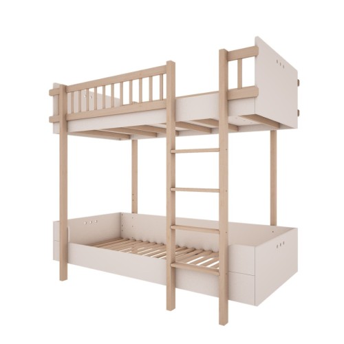 Łóżko piętrowe Basic białe 90×200