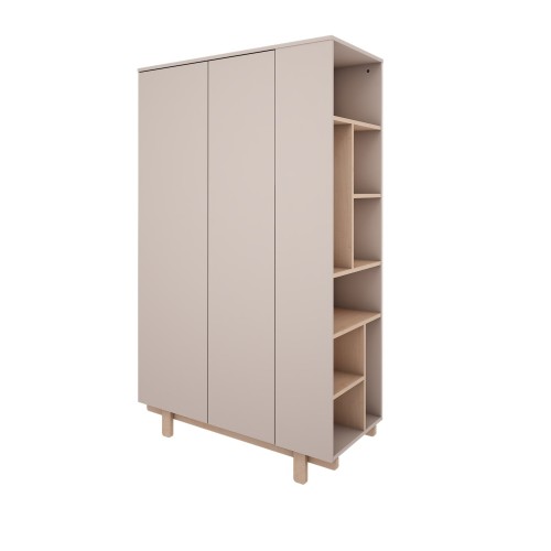 Szafa Basic kaszmir z bocznym regałem po prawej stronie