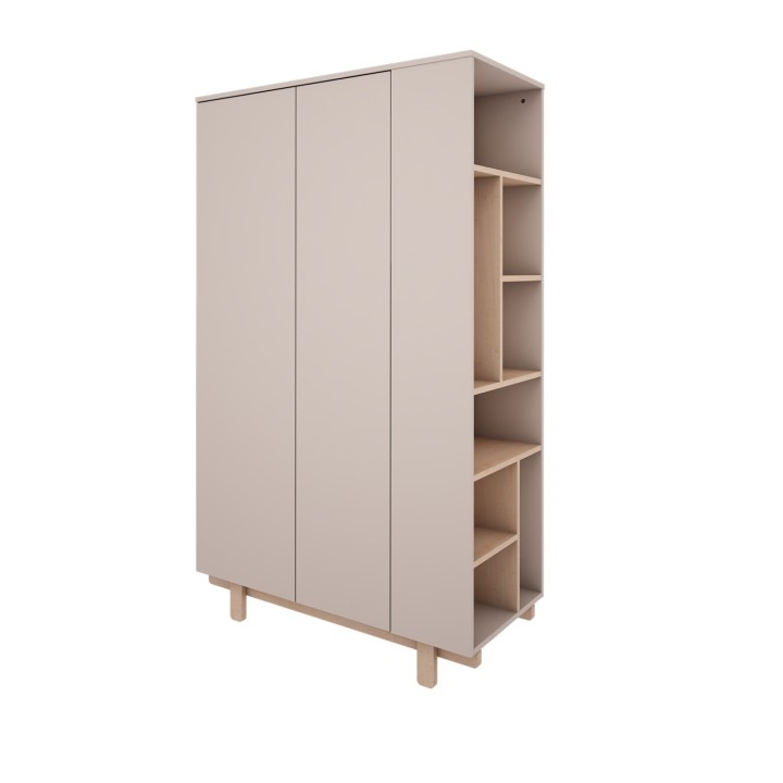 Szafa Basic kaszmir z bocznym regałem po prawej stronie