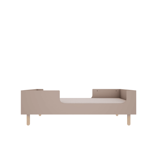 Bezpieczne łóżeczko dziecięce EN716 w kolorze trufla przekształcone w tapczanik