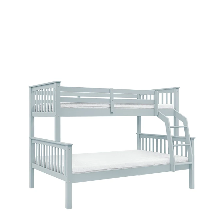 Drewniane łóżko piętrowe ze szczebliną Collet dla trójki dzieci