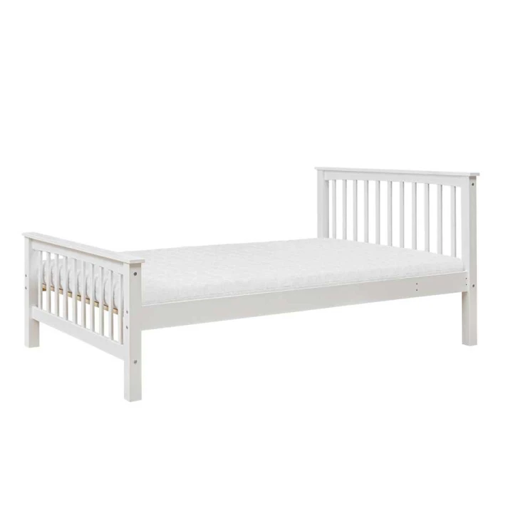 Szerokie łóżko 120x200 ze szczebliną Collet w kolorze białym