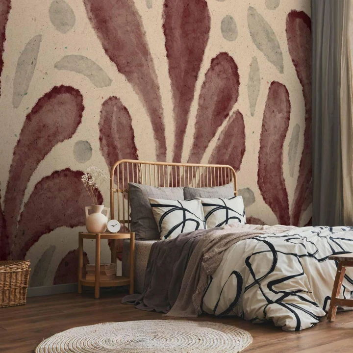 Fototapeta - Liście i plamy - duże rozedrgane kształty inspirowane Matisse