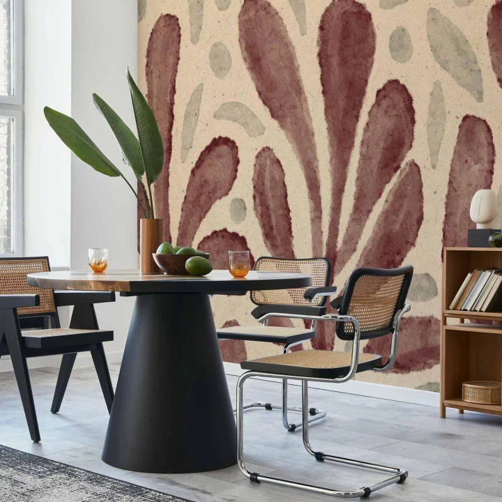 Fototapeta - Liście i plamy - duże rozedrgane kształty inspirowane Matisse
