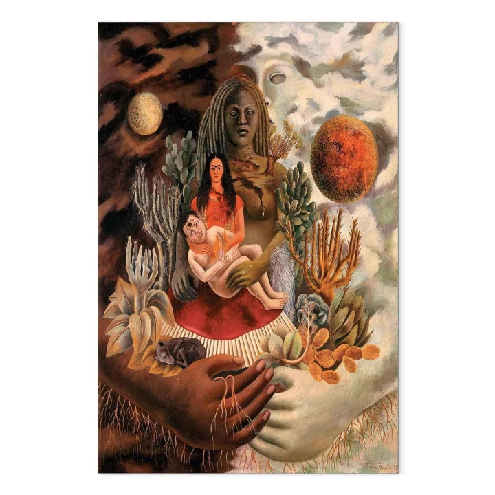 Obraz - Frida Kahlo – Miłosne objęcie Wszechświata, Ziemi (Meksyk), mnie, Diego i Pana Xolotla