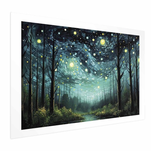 Plakat - Gwieździsta noc - współczesna wersja nocnego nieba Van Gogha