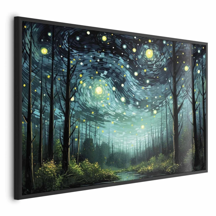 Plakat - Gwieździsta noc - współczesna wersja nocnego nieba Van Gogha