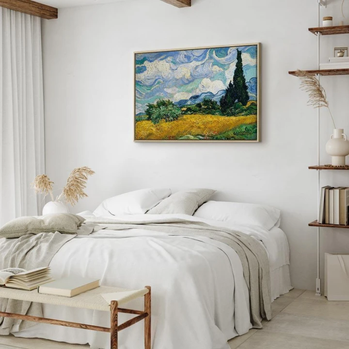 Obraz - Vincent Van Gogh – Pole pszenicy z cyprysami