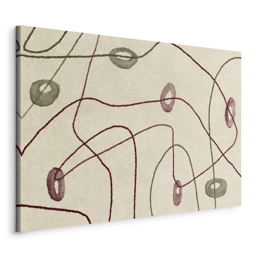 Obraz - Linie i kształty - labirynt z koralików na bladym przecieranym tle